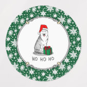 Weihnachts-Weihnachtsmannmütze Sibirischer Husky ( Etiketten (Design 1)