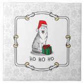 Weihnachts-Weihnachtsmannmütze Sibirischer Husky ( Fliese (Vorderseite)