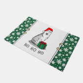 Weihnachts-Weihnachtsmannmütze Sibirischer Husky ( Fußmatte (Schrägansicht)