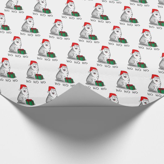 Weihnachts-Weihnachtsmannmütze Sibirischer Husky ( Geschenkpapier (Ecke)