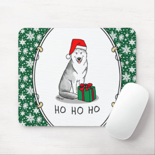 Weihnachts-Weihnachtsmannmütze Sibirischer Husky ( Mousepad