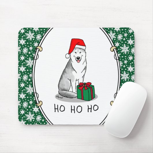 Weihnachts-Weihnachtsmannmütze Sibirischer Husky ( Mousepad (Mit Mouse)