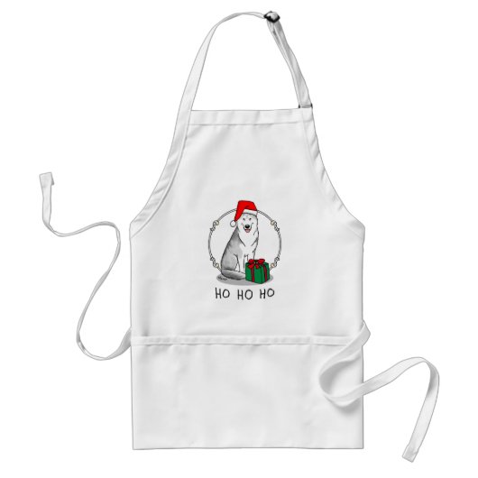 Weihnachts-Weihnachtsmannmütze Sibirischer Husky ( Schürze (Vorne)