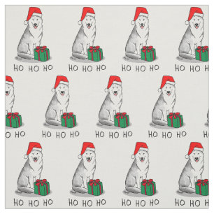 Weihnachts-Weihnachtsmannmütze Sibirischer Husky ( Stoff