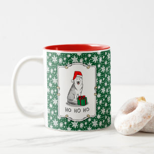 Weihnachts-Weihnachtsmannmütze Sibirischer Husky ( Zweifarbige Tasse