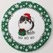 Weihnachts-Weihnachtsmannmütze Spitz (in drei Farb Button (Vorderseite)
