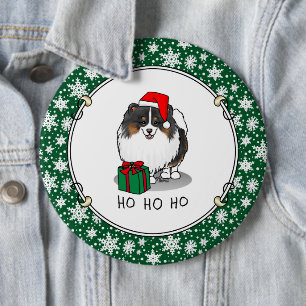 Weihnachts-Weihnachtsmannmütze Spitz (in drei Farb Button