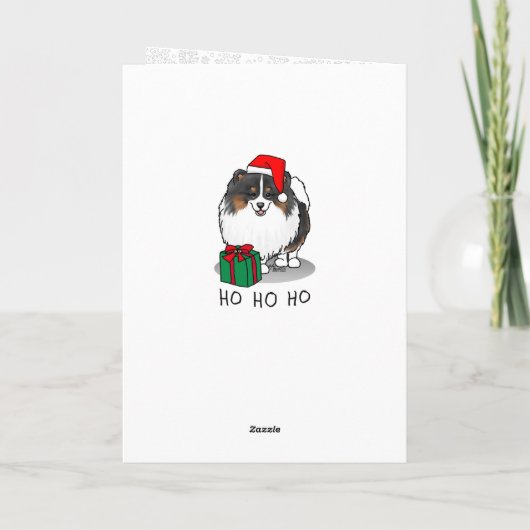 Weihnachts-Weihnachtsmannmütze Spitz (in drei Farb Karte (Rückseite)