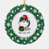 Weihnachts-Weihnachtsmannmütze Spitz (in drei Farb Keramik Ornament (Vorne)
