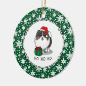 Weihnachts-Weihnachtsmannmütze Spitz (in drei Farb Keramik Ornament (Links)