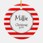Weihnachts-Weihnachtsmannmütze Spitz (in drei Farb Keramik Ornament (Hinten)