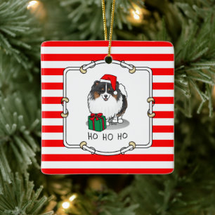 Weihnachts-Weihnachtsmannmütze Spitz (in drei Farb Keramikornament