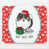 Weihnachts-Weihnachtsmannmütze Spitz (in drei Farb Mousepad (Vorne)