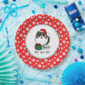 Weihnachts-Weihnachtsmannmütze Spitz (in drei Farb Pappteller (Party)