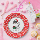 Weihnachts-Weihnachtsmannmütze Spitz (in drei Farb Pappteller (Party)