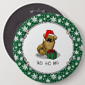 Weihnachts-Weihnachtsmannmütze Tibetisch Spanisch Button (Vorne & Hinten)