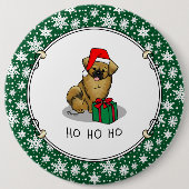 Weihnachts-Weihnachtsmannmütze Tibetisch Spanisch Button (Vorderseite)