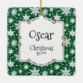 Weihnachts-Weihnachtsmannmütze Tibetisch Spanisch Keramikornament (Rückseite)