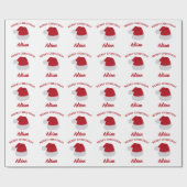 Weihnachts-Weihnachtsmannmütze und Individuelle Na Geschenkpapier (Flach)