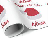 Weihnachts-Weihnachtsmannmütze und Individuelle Na Geschenkpapier (Rolleneckpunkt)