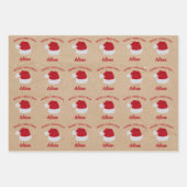 Weihnachts-Weihnachtsmannmütze und Individuelle Na Geschenkpapier Set (Vorderseite 3)