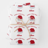Weihnachts-Weihnachtsmannmütze und Individuelle Na Geschenkpapier Set (Beispiel)