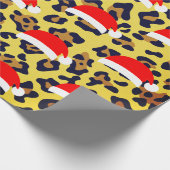Weihnachts-Weihnachtsmannmütze und Leopard-Tierwer Geschenkpapier (Ecke)