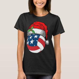 Weihnachts-Weihnachtsmannmütze Volleyball Sport Fu T-Shirt