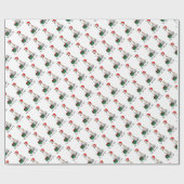 Weihnachts-Weihnachtsmannmütze Whippet Hund Fawn & Geschenkpapier (Flach)