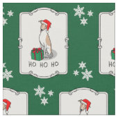 Weihnachts-Weihnachtsmannmütze Whippet Hund Fawn & Stoff (Nahaufnahme)