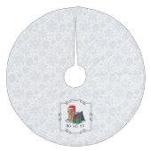 Weihnachts-Weihnachtsmannmütze Yorkshire Terrier Y Fleece Weihnachtsbaumdecke (Vorderseite)