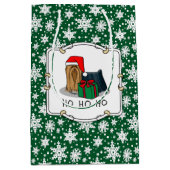 Weihnachts-Weihnachtsmannmütze Yorkshire Terrier Y Mittlere Geschenktüte (Vorderseite)