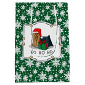 Weihnachts-Weihnachtsmannmütze Yorkshire Terrier Y Mittlere Geschenktüte (Rückseite)