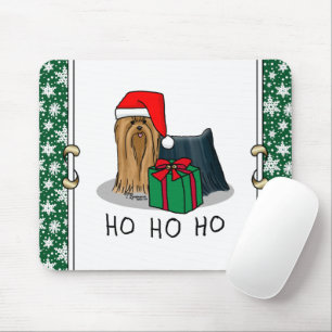 Weihnachts-Weihnachtsmannmütze Yorkshire Terrier Y Mousepad