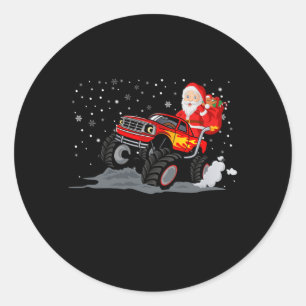 Weihnachts-Weihnachtsmannschaft reiten in Lkw-Jung Runder Aufkleber
