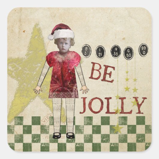 Weihnachts-Weihnachtsmarke Weihnachtskleber Quadratischer Aufkleber (Vorderseite)
