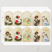 Weihnachts-Weihnachtsmarken ausgeschnitten (Vorne/Hinten)