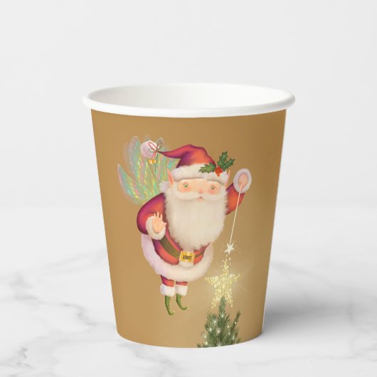 Weihnachts-Weihnachtsmarkt-Gold-Papier-Cups Pappbecher (Rückseite)