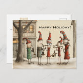 Weihnachts-Weihnachtsmarkt-Musiker Postkarte (Vorne/Hinten)