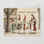 Weihnachts-Weihnachtsmarkt-Musiker Postkarte (Vorderseite)