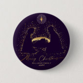 Weihnachts-Weihnachtsmeisterin - Lila Gold-Individ Button (Vorderseite)