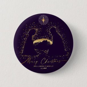 Weihnachts-Weihnachtsmeisterin - Lila Gold-Individ Button