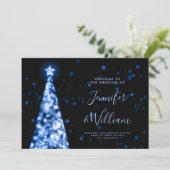 Weihnachts-Weihnachtsmenü der Marine Blue Wedding Einladung (Stehend Vorderseite)