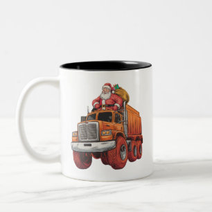 Weihnachts Weihnachtsmonster Truck Weihnachten Wei Zweifarbige Tasse