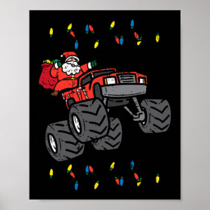 Weihnachts Weihnachtsmonster Truck Xmas Jungs Kind Poster