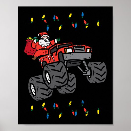 Weihnachts Weihnachtsmonster Truck Xmas Jungs Kind Poster (Vorne)