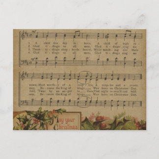 Weihnachts-Weihnachtsmusikblatt Feiertag Feiertagspostkarte