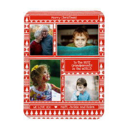 Weihnachts-Weihnachtsmuster Großeltern Foto Magnet