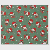 Weihnachts-Weihnachtsmuster im Santa Mops Geschenkpapier (Flach)