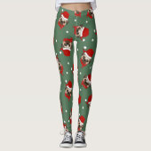 Weihnachts-Weihnachtsmuster im Santa Mops Leggings (Vorderseite)